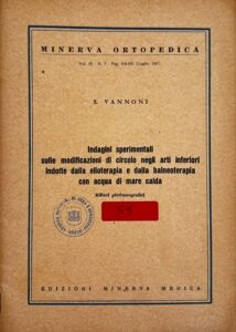 Indagini sperimentali sulle modificazioni di circolo negli arti inferiori indotte dalla elioterapia e dalla balneoterapia con acqua di mare calda